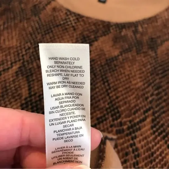 WHBM brown and black snakeskin python knit sweater top size Small - Picture 8 of 14